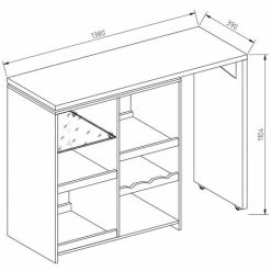 Remise 😍 Table De Bar „Vega“ Blanche Vicco 🛒 -Table haute Boutique 52050800 3