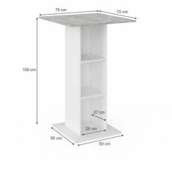 Top 10 💯 Table De Bar „Redeo“ Blanche/Béton Vicco 🤩 -Table haute Boutique 52050939 3