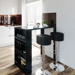 Promo 😉 Table De Bar 117cm Anthracite Avec 2 Tabourets De Bar Vicco 🤩 -Table haute Boutique 52051193 5