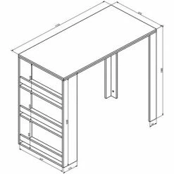 Meilleur prix 😍 Table De Bar 117cm Blanche Vicco 🧨 -Table haute Boutique 52051221 3