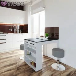 Meilleure affaire 🎉 Table De Bar „Repose“ Blanche/Anthracite Avec 2 Tabourets Vicco 👏 -Table haute Boutique 52051307 4