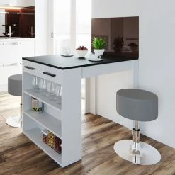 Meilleure affaire 🎉 Table De Bar „Repose“ Blanche/Anthracite Avec 2 Tabourets Vicco 👏 -Table haute Boutique 52051307 5