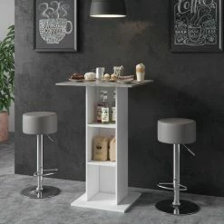 Meilleure vente ⌛ Table De Bar „Rodeo“ Béton/Blanc Avec 2 Tabourets Vicco 😉 -Table haute Boutique 52051818 4