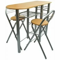 Coupon 🛒 Topdeal Ensemble De Table Et De Chaises De Bar / Cuisine Bois ⭐