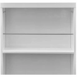 Meilleure vente 🎁 Topdeal Table De Bar MDF Avec Casier à Bouteilles Blanc Haut Brillance 👍 -Table haute Boutique 52083779 5