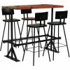 De gros 😀 Topdeal Mobilier De Bar 5 Pcs Bois De Récupération Massif Multicolore 🔥 -Table haute Boutique 52085224 1