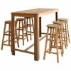 Budget 🛒 Topdeal Table Et Tabourets De Bar 7 Pcs Bois D'acacia Massif 🎉 -Table haute Boutique 52085741 1