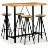Meilleure affaire 💯 Topdeal Ensemble De Bar 5 Pcs Bois D'acacia Massif Et De Récupération 🛒 -Table haute Boutique 52087107 1