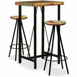 Top 10 🎁 Topdeal Ensemble De Bar 3 Pcs Bois De Récupération Massif 👍