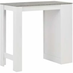 Budget 🤩 Topdeal Table De Bar Avec étagère Blanc 110x50x103 Cm 🛒 -Table haute Boutique 52088397 3