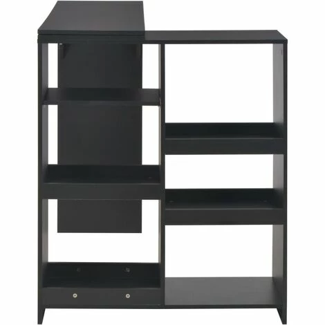 De gros 🤩 Topdeal Table De Bar Avec Tablette Amovible Noir 138x39x110 Cm 🤩 7 De gros 🤩 Topdeal Table De Bar Avec Tablette Amovible Noir 138x39x110 Cm 🤩 – Image 5