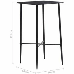 Offres 👍 Topdeal Table De Bar Noir 60x60x111 Cm MDF 🔔 -Table haute Boutique 52088799 5