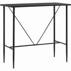 Vente flash 🎁 Topdeal Table De Bar Noir 120x60x110 Cm MDF 👏