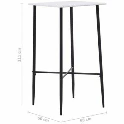 Meilleur prix 🎉 Topdeal Table De Bar Blanc 60 X 60 X 111 Cm MDF 🎁 -Table haute Boutique 52088807 5