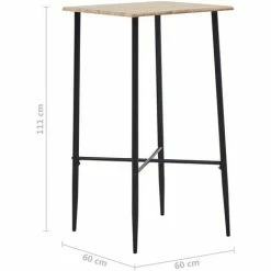 Vente flash ✨ Topdeal Table De Bar Chêne 60 X 60 X 111 Cm MDF 😍 11 Vente flash ✨ Topdeal Table De Bar Chêne 60 X 60 X 111 Cm MDF 😍 -Table haute Boutique 52088816 5