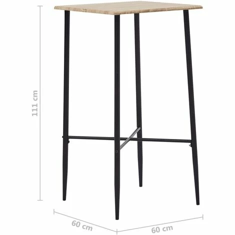 Vente flash ✨ Topdeal Table De Bar Chêne 60 X 60 X 111 Cm MDF 😍 7 Vente flash ✨ Topdeal Table De Bar Chêne 60 X 60 X 111 Cm MDF 😍 – Image 5
