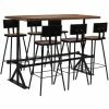 Grosses soldes 😍 Topdeal Mobilier De Bar 7 Pcs Bois De Récupération Massif VDFF11385_FR ✔️ -Table haute Boutique 52094652 1