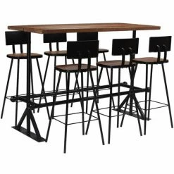 Grosses soldes 😍 Topdeal Mobilier De Bar 7 Pcs Bois De Récupération Massif VDFF11385_FR ✔️