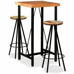 Les meilleures critiques de 👏 Topdeal Ensemble De Bar 3 Pcs Bois D'acacia Massif Et De Récupération VDFF18063_FR 🛒