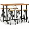 Meilleure vente 😀 Topdeal Ensemble De Bar 7 Pcs Bois D'acacia Massif Et De Récupération VDFF18069_FR ✔️ -Table haute Boutique 52095081 1