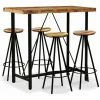 Nouveau 😍 Topdeal Ensemble De Bar 5 Pcs Bois De Récupération Massif VDFF18078_FR 💯