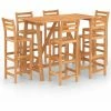 Le moins cher 😍 Topdeal Ensemble De Bar D'extérieur 7 Pcs Bois D'acacia Massif FF3057851_FR 💯 -Table haute Boutique 52097349 1
