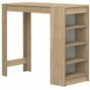 Coupon 🎁 Table Bar CHILI -Décor Chene 4 Niches - 2 A 4 Personnes - Style Contemporain -L 115 X P 50 X H 102,7 Cm-SYMBIOSIS 🔥 -Table haute Boutique 52182321 1