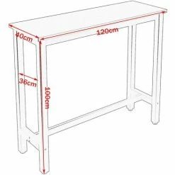 Coupon 👍 WOLTU 1xTable De Bar + 2xTabourets De Bar En MDF Et Métal.Ensemble De Meuble De Salle à Manger 120x40x100cm.Chêne Clair ⌛ -Table haute Boutique 52468320 3