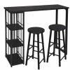 Acheter 👏 WOLTU 1xTable De Bar Avec 3 Tablettes + 2xTabourets De Bar. Structure En Métal. Plateau En MDF. Noir ⭐ 1 Acheter 👏 WOLTU 1xTable De Bar Avec 3 Tablettes + 2xTabourets De Bar. Structure En Métal. Plateau En MDF. Noir ⭐ -Table haute Boutique 52468321 1
