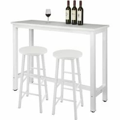 Vente flash ⭐ WOLTU 1xTable De Bar + 2xTabourets De Bar En MDF Et Métal. Design Industriel. 140x40x100cm. Blanc 🧨 9 Vente flash ⭐ WOLTU 1xTable De Bar + 2xTabourets De Bar En MDF Et Métal. Design Industriel. 140x40x100cm. Blanc 🧨 -Table haute Boutique 52468322 4