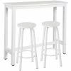 Top 10 ⌛ WOLTU 1xTable De Bar. Table à Manger + 2xTabourets De Bar En Métal Et MDF.120x40x100cm. Blanc. Polyvalent 🎉 -Table haute Boutique 52468324 1