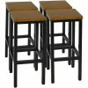 Meilleur prix 💯 WOLTU 4xTabouret De Bar. Tabouret Bistro Structure En Acier Stable. Surface De Bout En Bois Massif.Chêne ✔️