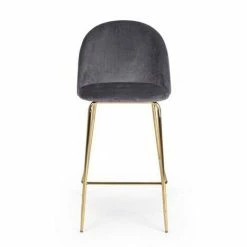 De gros 😍 WEBMARKETPOINT Tabouret Bar Carry En Velours Gris Foncé Design Contemporain 🛒 -Table haute Boutique 52529365 3