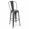 Tout neuf 🥰 WEBMARKETPOINT Tabouret De Bar MINNESOTA Couleur Anthracite 117h Cm 🎁