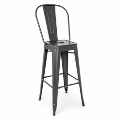 Tout neuf 🥰 WEBMARKETPOINT Tabouret De Bar MINNESOTA Couleur Anthracite 117h Cm 🎁