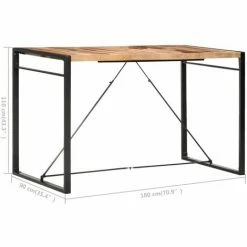 Promo ✔️ TRUE DEAL Table De Bar 180x90x110 Cm Bois Solide ⌛ -Table haute Boutique 52728317 5