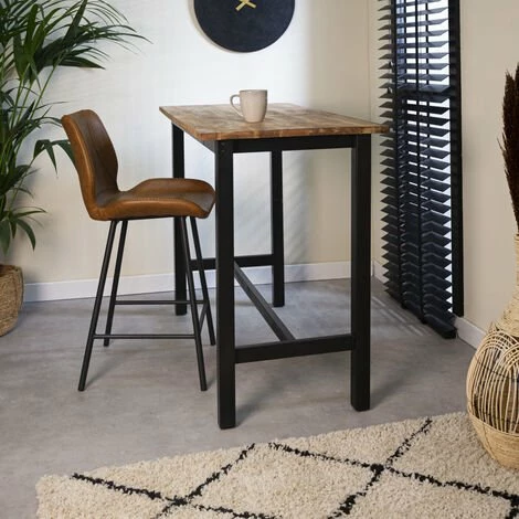 Sortie ❤️ DIMEHOUSE Crane Table De Bar Industrielle Bois De Manguier 120x60 Cm - Marron 🛒 3 Sortie ❤️ DIMEHOUSE Crane Table De Bar Industrielle Bois De Manguier 120x60 Cm - Marron 🛒