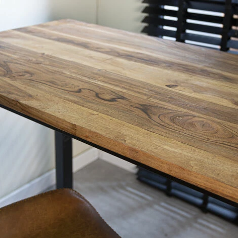 Sortie ❤️ DIMEHOUSE Crane Table De Bar Industrielle Bois De Manguier 120x60 Cm - Marron 🛒 7 Sortie ❤️ DIMEHOUSE Crane Table De Bar Industrielle Bois De Manguier 120x60 Cm - Marron 🛒 – Image 5