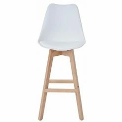 Meilleure affaire 🥰 NOVA Set 2 Tabourets De Bar Et Cuisine En Cuir Massif En Bois De Bois Avec Différentes Couleurs Couleur : Bois Blanc ⌛ -Table haute Boutique 53576720 3