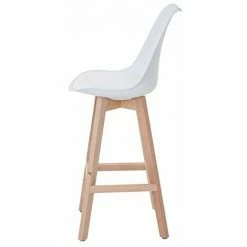 Meilleure affaire 🥰 NOVA Set 2 Tabourets De Bar Et Cuisine En Cuir Massif En Bois De Bois Avec Différentes Couleurs Couleur : Bois Blanc ⌛ -Table haute Boutique 53576720 4