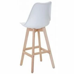 Meilleure affaire 🥰 NOVA Set 2 Tabourets De Bar Et Cuisine En Cuir Massif En Bois De Bois Avec Différentes Couleurs Couleur : Bois Blanc ⌛ -Table haute Boutique 53576720 5