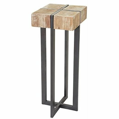 Offres 😀 NOVA Table Basse Haute En Bois De Pin Solide Texture En Métal 😍 3 Offres 😀 NOVA Table Basse Haute En Bois De Pin Solide Texture En Métal 😍