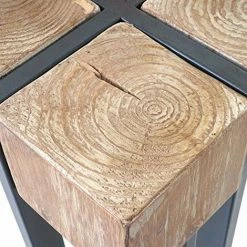 Offres 😀 NOVA Table Basse Haute En Bois De Pin Solide Texture En Métal 😍 10 Offres 😀 NOVA Table Basse Haute En Bois De Pin Solide Texture En Métal 😍 -Table haute Boutique 53577678 4