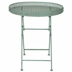 Le moins cher ⌛ NOVA Table Pliante Style Romantique En Couleur Métal Vert Antique 🤩 -Table haute Boutique 53577688 3