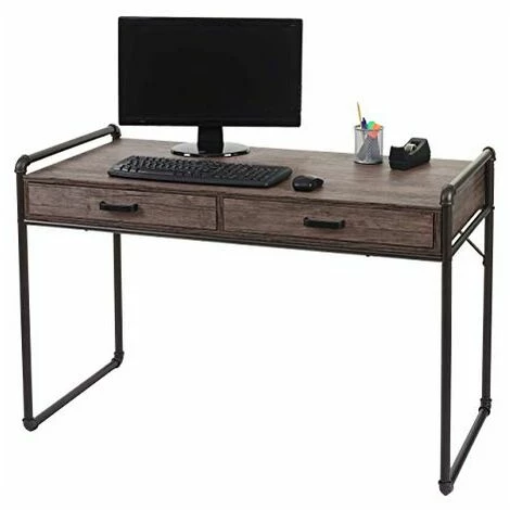 Sortie 🧨 NOVA Bureau De Bureau Pour Ordinateur Avec Cadre En Métal De Style Moderne De 2 Tiroirs 👍 4 Sortie 🧨 NOVA Bureau De Bureau Pour Ordinateur Avec Cadre En Métal De Style Moderne De 2 Tiroirs 👍 – Image 2