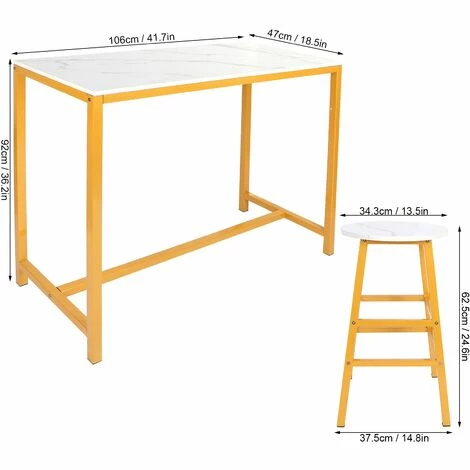 Top 10 🛒 SZYB Table Haute De Bar Et 2 Tabourets Design Industriel - Meubles Modernes Simples 🎉 7 Top 10 🛒 SZYB Table Haute De Bar Et 2 Tabourets Design Industriel - Meubles Modernes Simples 🎉 – Image 5