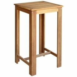 Meilleure vente 🤩 LITZEE Table Et Tabourets De Bar 3 Pcs Bois D'acacia Massif # 🎉 -Table haute Boutique 53840153 3