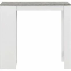 Meilleur prix 🛒 LITZEE Table De Bar Avec étagère Blanc 110x50x103 Cm # 😀 -Table haute Boutique 53840777 3