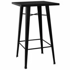 Budget ✨ LES TENDANCES Table De Bar Carrée Acier Noir Kontoir 60 Cm 👍