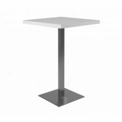 Sortie 🤩 IPERBRIKO Table Haute Carrée 105 Cm Plateau Blanc Et Piètement Chrome 70x70xh.105 Cm ❤️ -Table haute Boutique 54074248 2